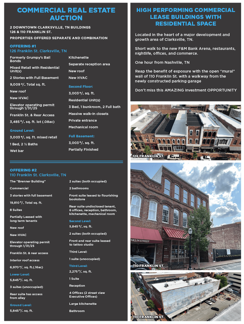 Image for 110 & 126 Franklin St. Clarksville, TN AUCTION