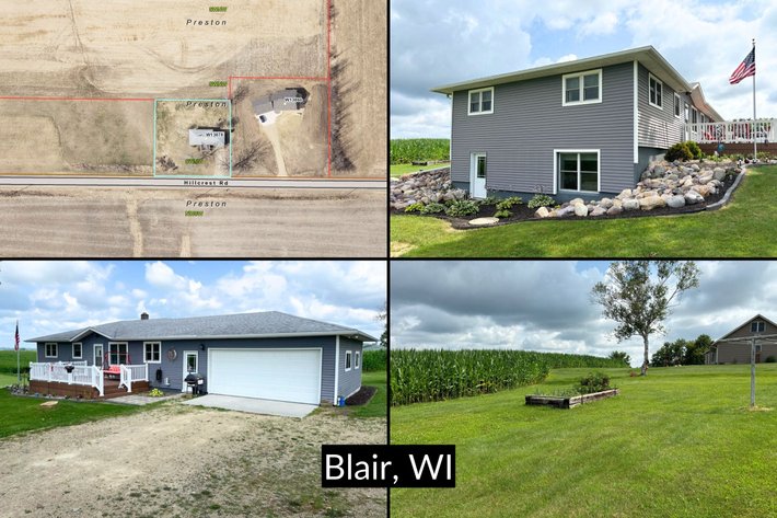 Image for 1700± Sq Ft, 3 Bedroom, 2 Bath Ranch Style Home on 0.6± Acre Country Lot, 2 Car Attached Garage, Walkout Basement, Trempealeau County - Blair, WI