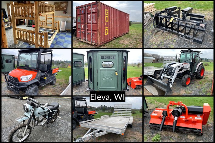Image for Tim Heinz - Bobcat Tractor, Kubota RTV, Bear Aluminum Trailer, 20' Container & More - Eleva, WI