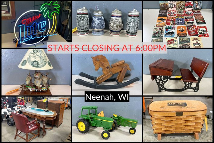 Image for 4 of 5 May 2026 Neon Lighted Beer Signs, Antiques, Collectibles, Tools & More - Neenah, WI