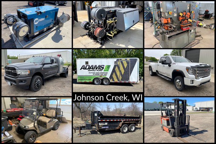 Image for Adams Asphalt Plant Services Business Retirement: Trucks, Welders, Forklift, Trailers, Toolboxes, Iron Worker, Torches & Large Inventory of Tools & Supplies, Johnson Creek, WI