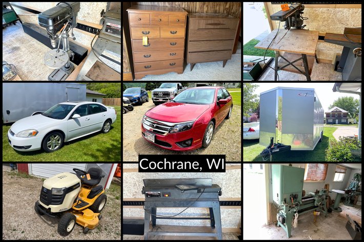 Image for Sam & Kathy Speltz Estate - 2012 Ford Fusion, 2022 Cross 20' Enclosed Trailer, Milling Equipment & Misc. Household Antiques - Cochrane, WI