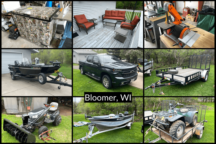 Image for Chevrolet Z71 Pickup Truck, Alumacraft Boat, Lawnmower, Tools & More - Bloomer, WI