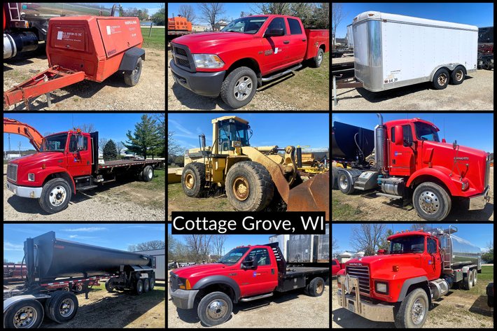 Image for Excess Inventory Auction: Semi Trucks, Loader, Trailer, Service Truck, Dump Trailer & More – Cottage Grove, WI