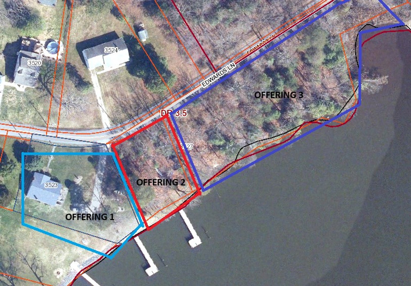 Image for 3 ADJOINING WATERFRONT PARCELS ~ 3BR HOME/ 2 PIERS/ 1.59 +/- TOTAL ACRES/ FISHING GEAR, COLLECTIBLES, HOUSEHOLD ITEMS, & TOOLS