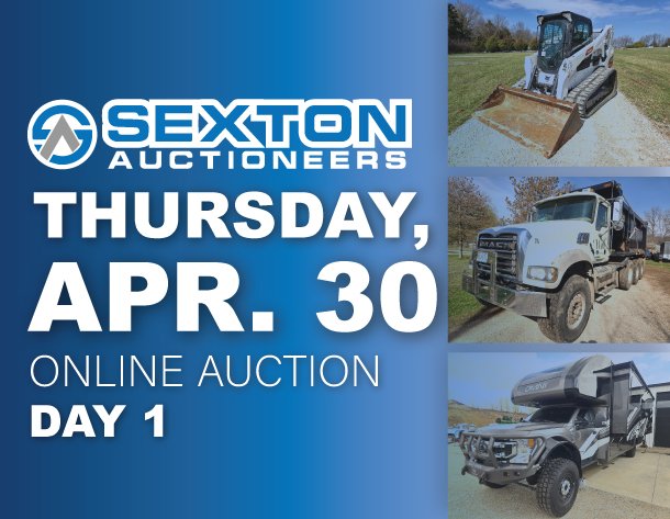 Image for Day One - April 30th | Sexton Auctioneers April 2026 Online Equipment Auction
