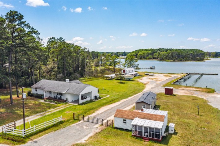 Image for Income Producing Waterfront Estate Mathews VA - Potential Annual Income $138,500 - Ranch Home - Guest Cottage -  Boat Ramp and 15 Slips - Fronting Billups Creek; 967 Lillys Neck Rd