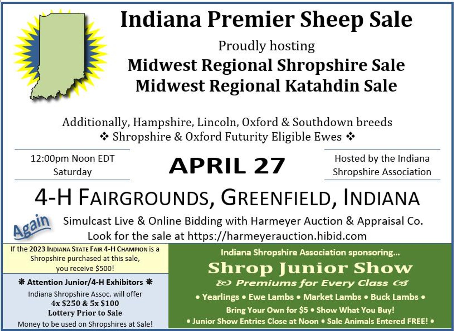 Image for 2024 Indiana Premier Sheep Sale Webcast Bidding