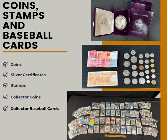 Image for Coins, Stamps, Silver Certificates, Baseball Cards & More
