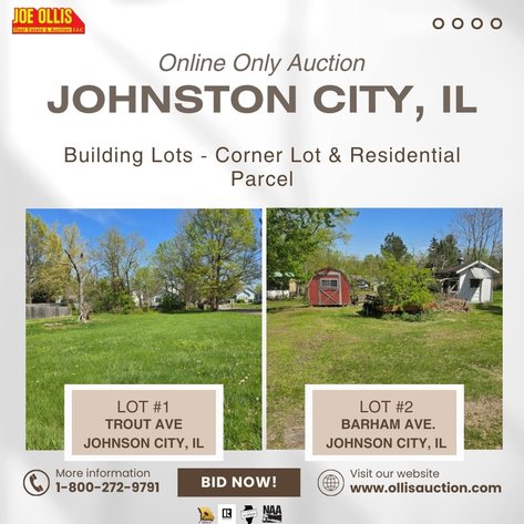 Image for ONLINE AUCTION: Two Johnston City Building Lots - Corner Lot & Residential Parcel