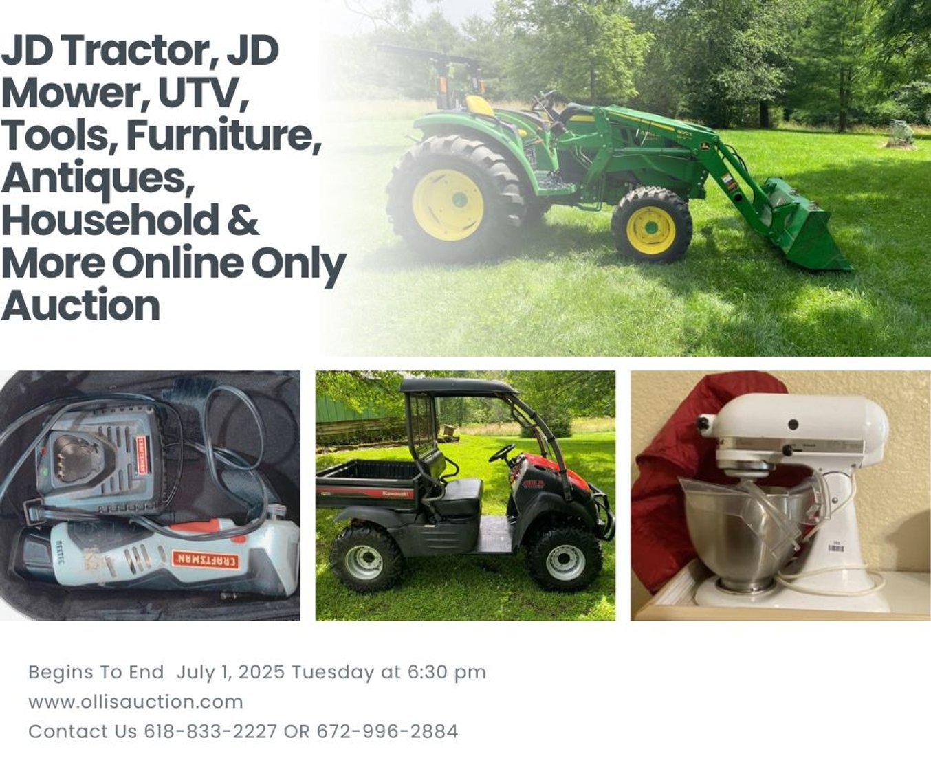 Image for JD Tractor, JD Mower, UTV, Tools, Furniture, Antiques, Household & More