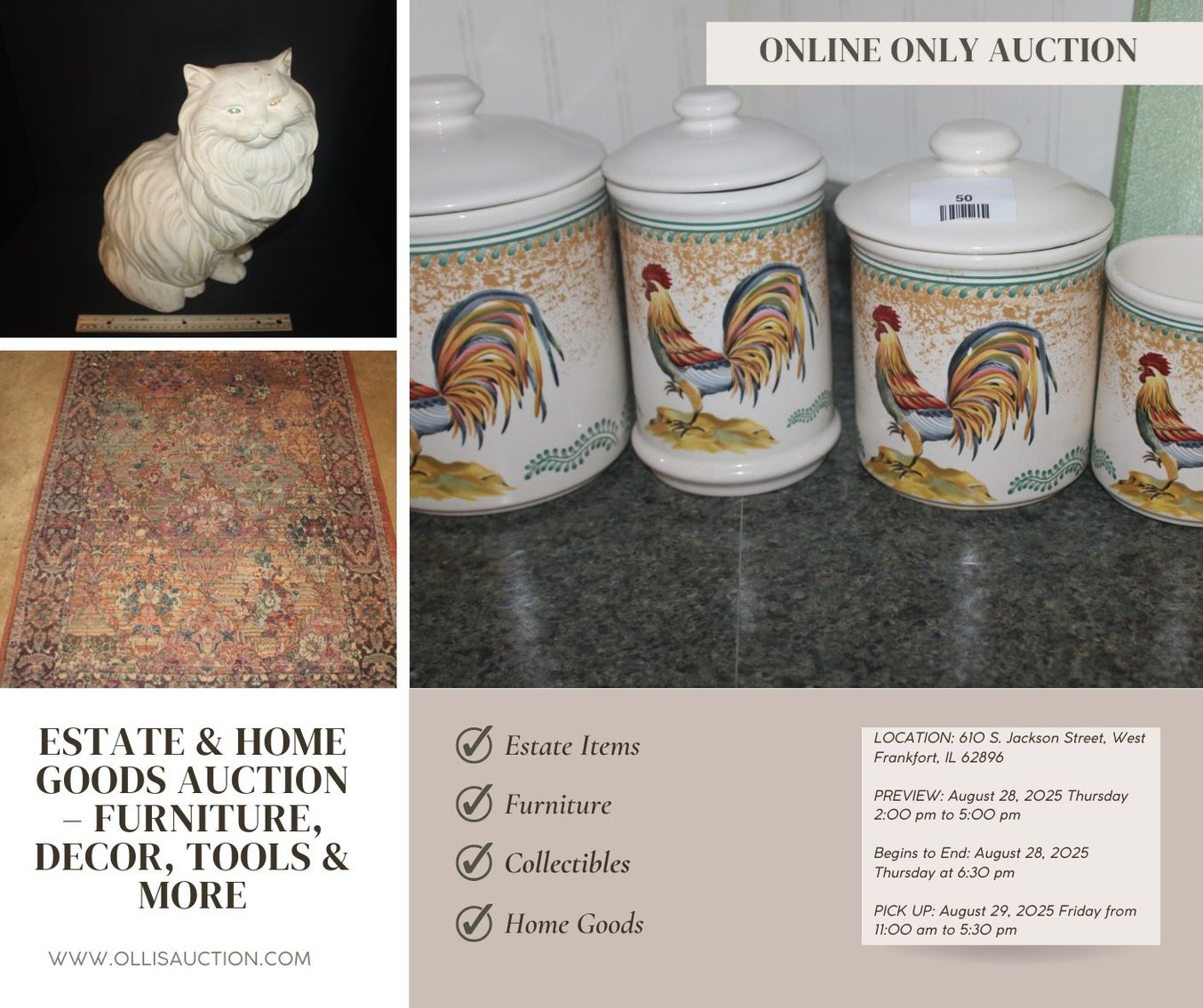 Image for Estate & Home Goods Auction – Furniture, Decor, Tools & More