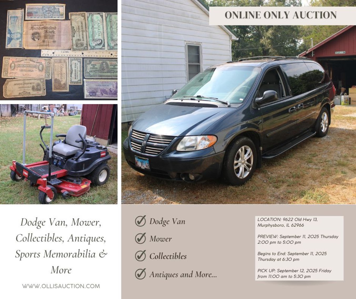 Image for Dodge Van, Mower, Collectibles, Antiques, Sports Memorabilia & More
