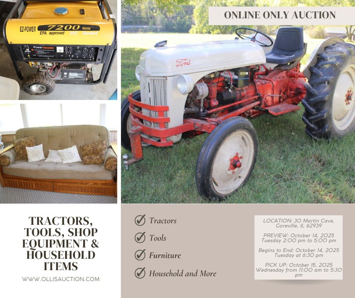 Image for Tractors, Tools, Shop Equipment & Household Items