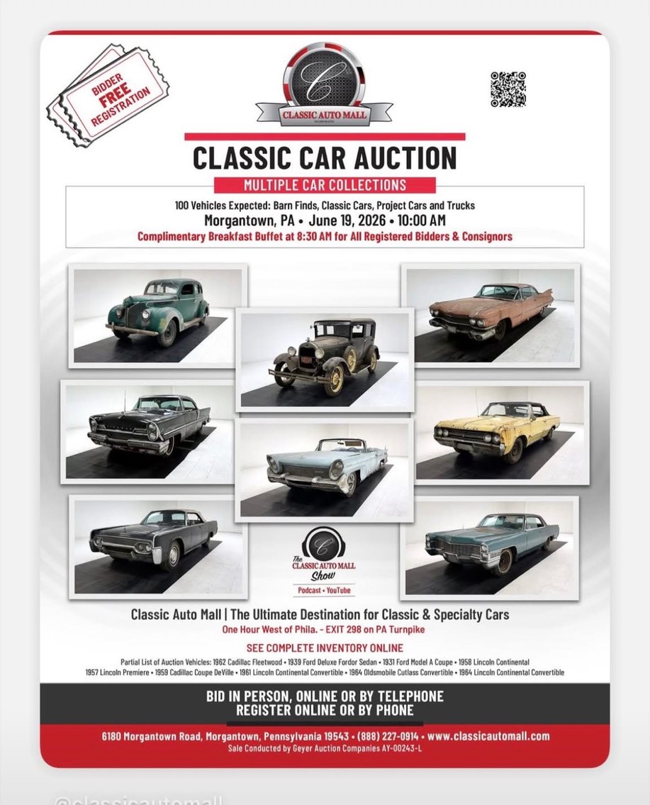 Image for Classic Auto Mall Classic Auto Auction – Morgantown, PA June 19th