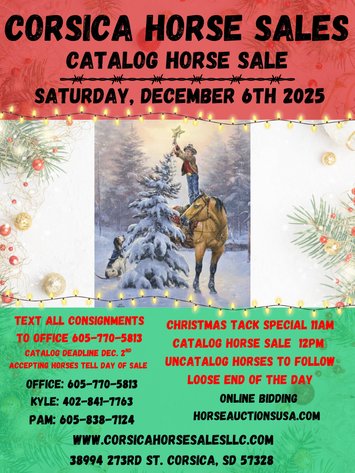 Image for Corsica Horse Sales Christmas Special Catalog Horse Sale   SATURDAY, DECEMBER 6TH - Corsica, South Dakota