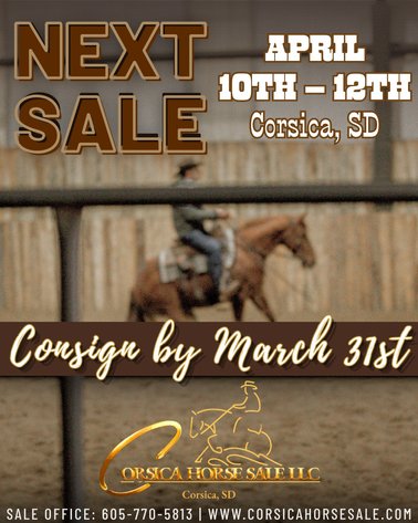 Image for Corsica Horse Sale Two Day April Horse Sale - DAY ONE - SATURDAY, APRIL 11TH - Corsica, South Dakota
