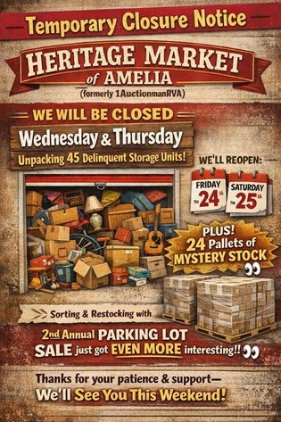 Image for Closed Wednesday 4/22 & Thursday 4/23 !