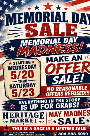 Image for Heritage Market Memorial Day Madness Sale