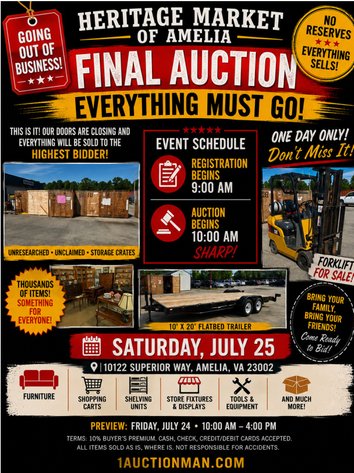 Image for HERITAGE MARKET OF AMELIA – FINAL AUCTION!