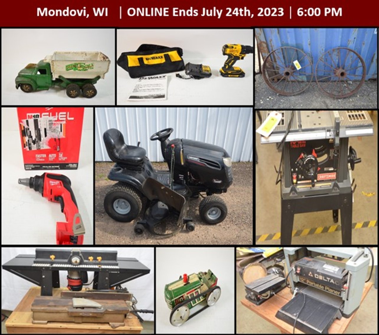Image for CRAFTSMAN LAWNMOWER, WOOD WORKING TOOLS, SHOP TOOLS AND MORE! - Mondovi, WI