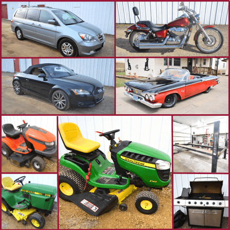 VEHICLES, LAWNMOWERS, MOTORCYCLE, HUNTING SHACKS, TOOLS AND MORE - Mondovi, WI