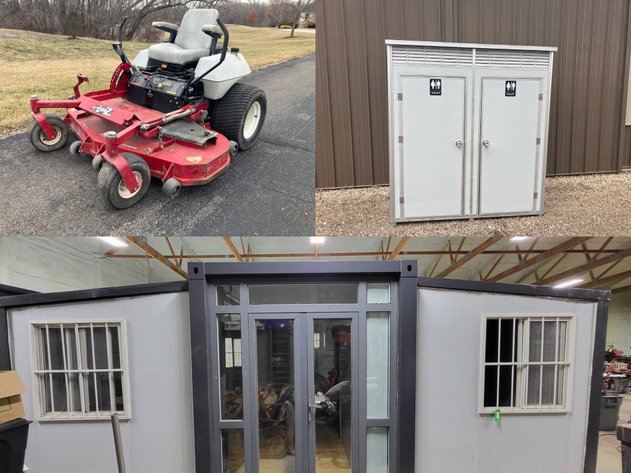 Image for Container House, Commercial Mower, and Restroom