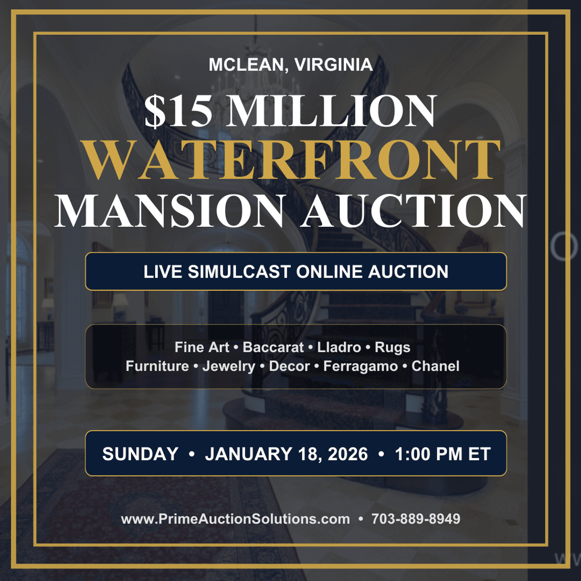 Image for $15 Million McLean Mansion on the Potomac | Online Estate Auction