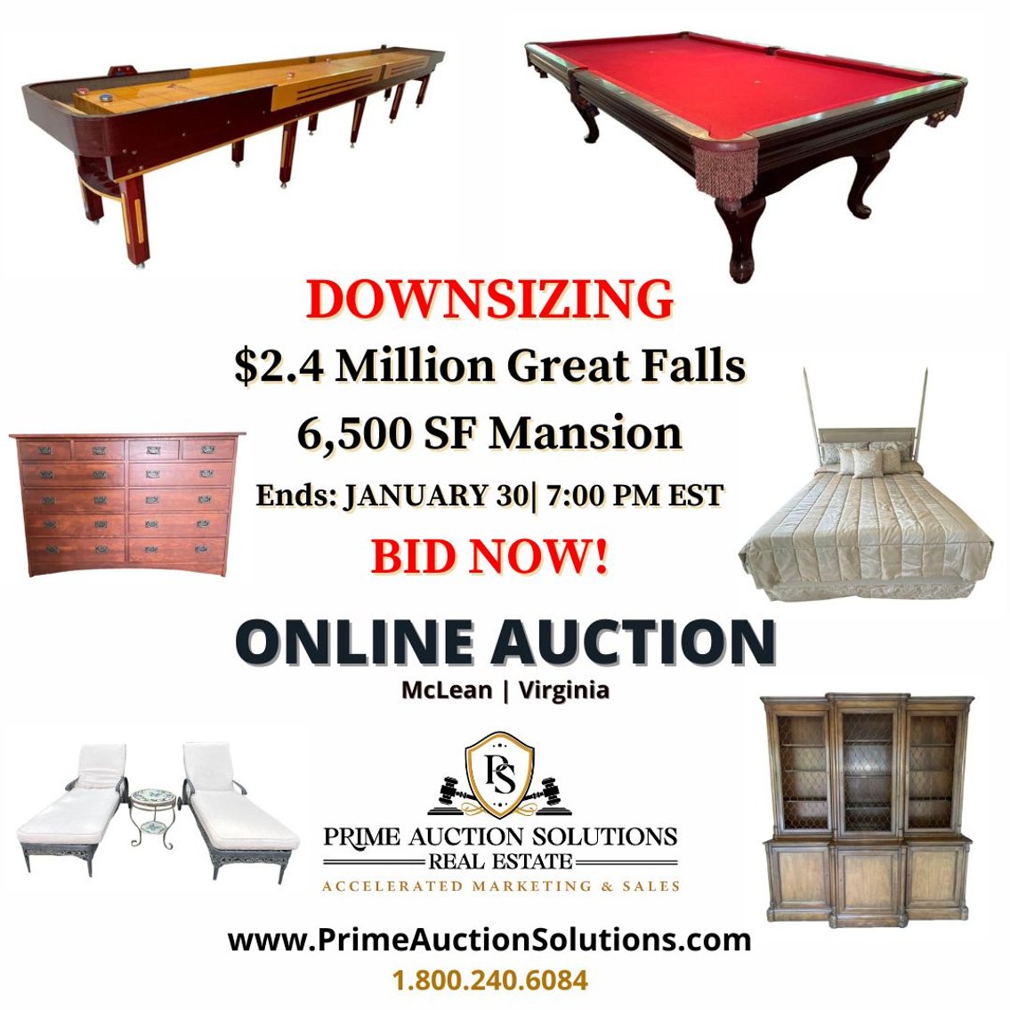 Image for Downsizing: $2.4 Million Great Falls 6,500 SF Mansion Auction