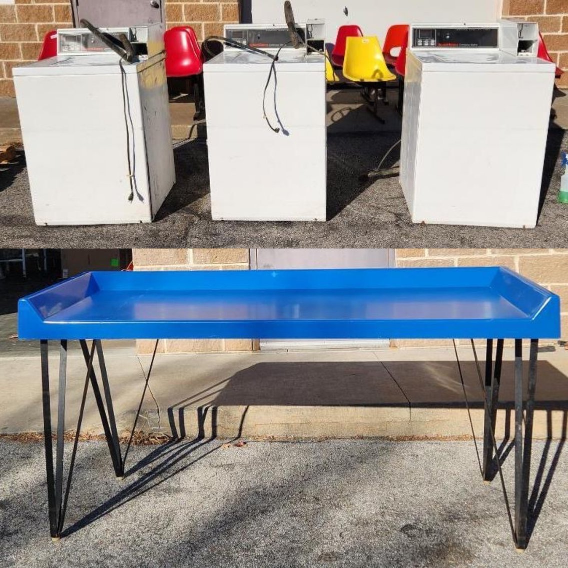 Image for Work Tables, Break Room Furniture, Laundromat Folding Tables, Seating, Commercial Washers