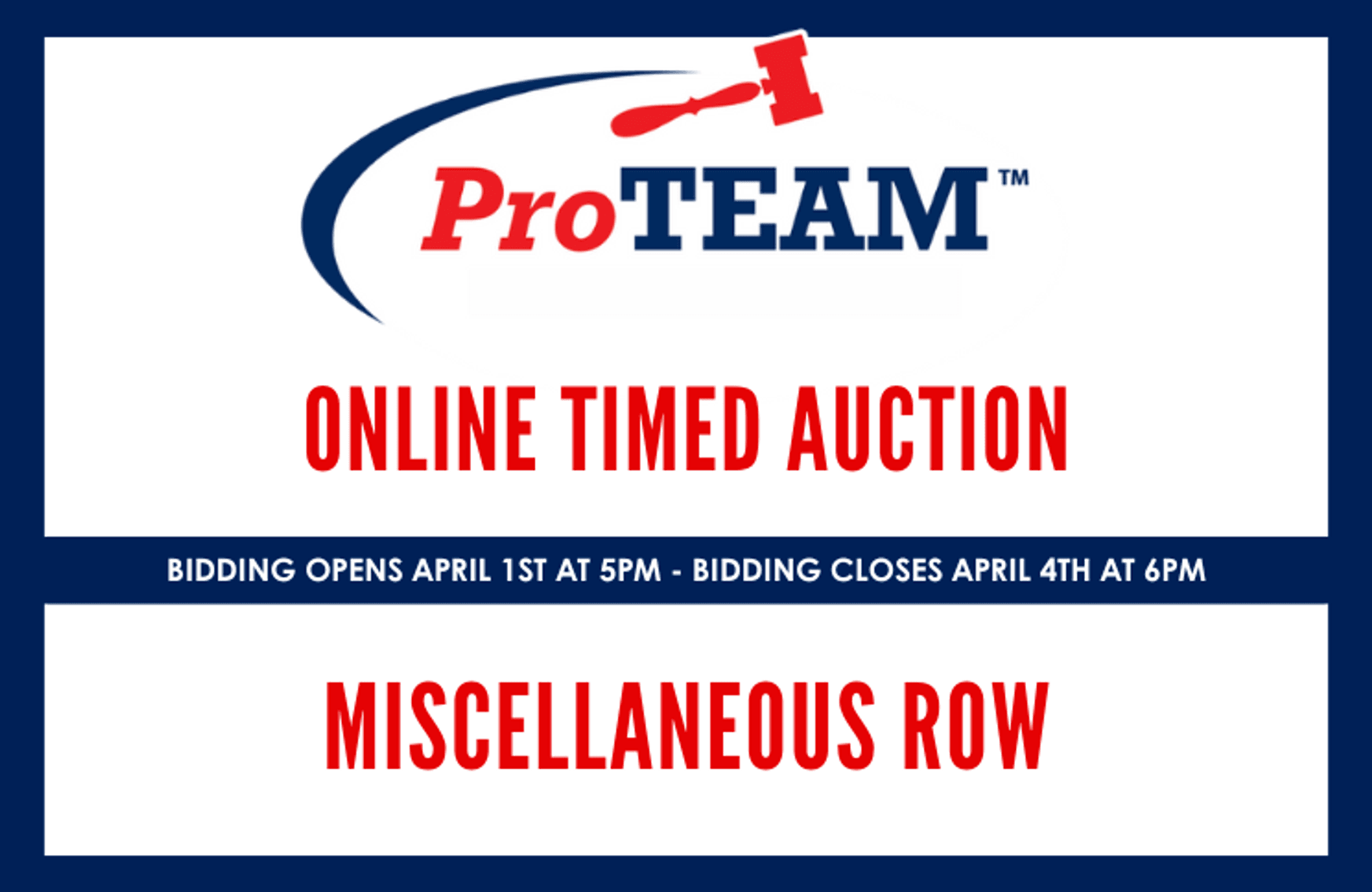 Image for Ring 6- ONLINE ONLY MISC. ROW (TIMED AUCTION)