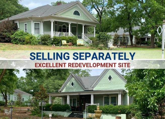 Image for Fayetteville, GA: 2 Historic Homes on 2.07± Acres at 240 & 260 N Jeff Davis Drive, Fayetteville, GA 30214 (Fayette County)