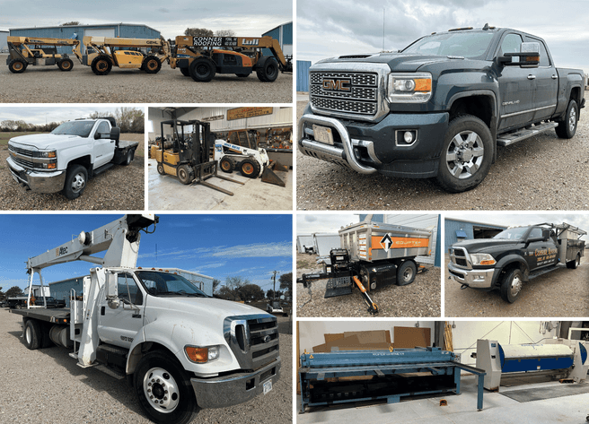 Image for York, NE: Ford F-750 Crane Truck, Vehicles & Trailers, Telehandlers, Skid Steer, ROPER WHITNEY CNC Brake & Shear, Shop Tools & More from Roofing Contractor