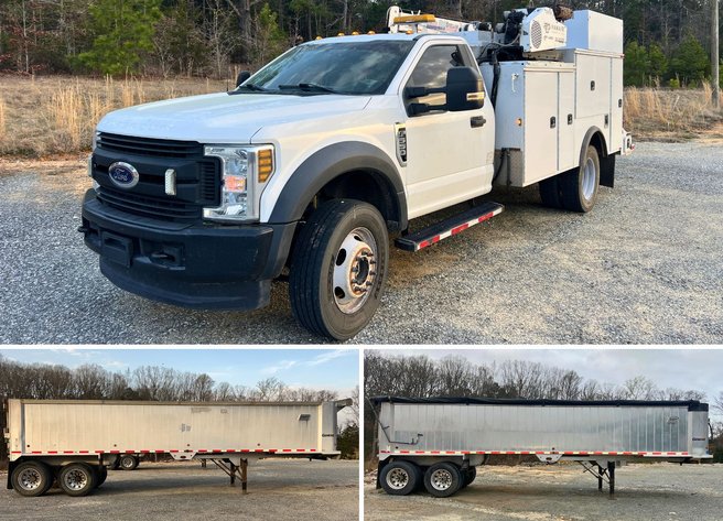 Image for Edgemoor, SC: 2010 & 2014 EAST GENESIS Frameless Aluminum Dump Trailers & 2019 FORD F-550