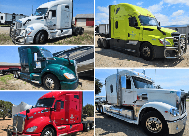 Image for IN, KY, AZ: Late-Model Kenworth & Freightliner Sleeper Trucks of Green Step Freight, Inc.
