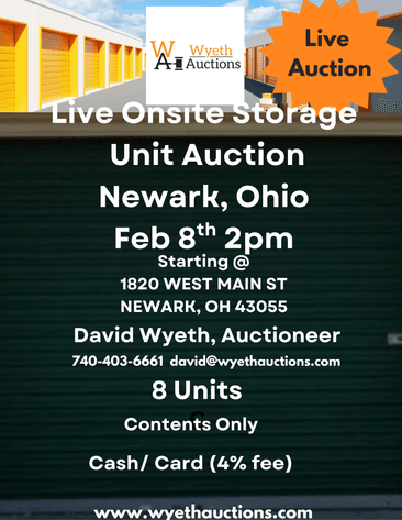 Image for Live Onsite Storage Unit Auction Newark Ohio Feb 8th 2pm