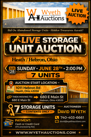 Image for Live Onsite Storage Unit Auction Heath/Hebron Ohio June 28th 2pm