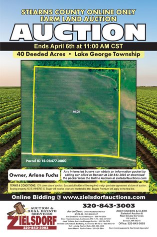 Image for Stearns County Lake George Township Online Only Land Auction