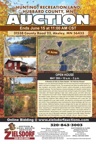 Image for Hunting/Recreation Land Hubbard County MN Online Only Auction