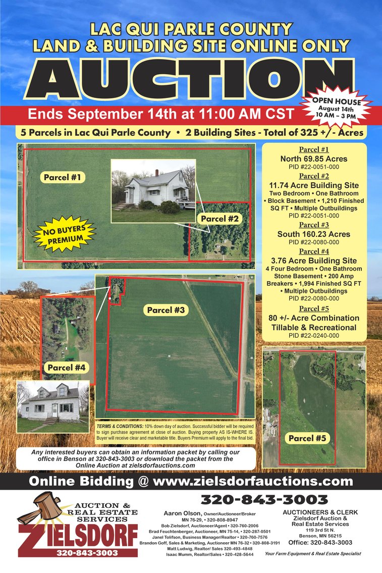 Image for Lac Qui Parle County Land & Building Site Online Only Auction