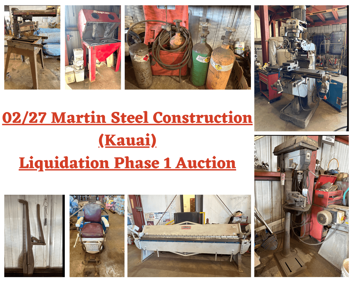 Image for 02/27 Martin Steel Construction (Kauai) Liquidation Phase 1 Auction