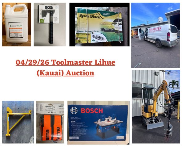 Image for 04/29/26 Toolmaster Lihue (KAUAI) Auction