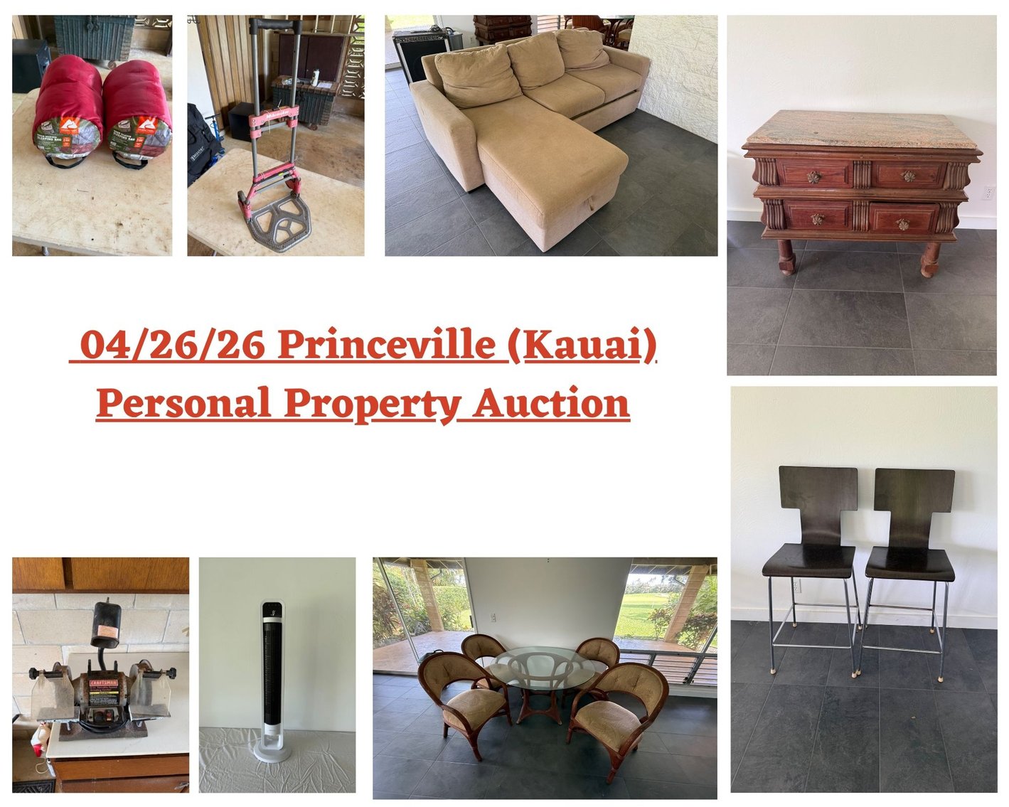 Image for 04/26/26 Princeville (Kauai) Personal Property Auction