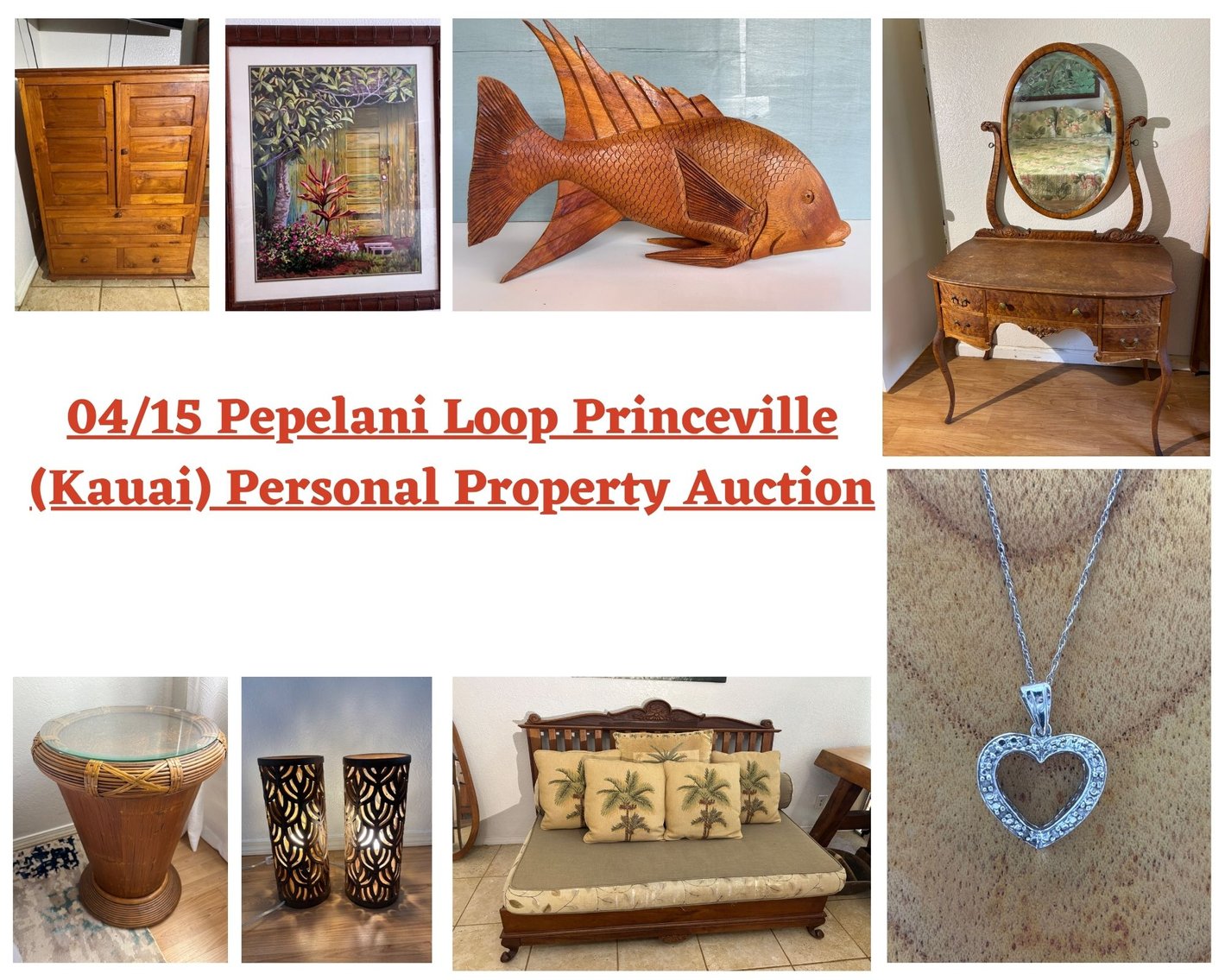 Image for 04/15 Pepelani Loop Princeville (Kauai) Personal Property Auction
