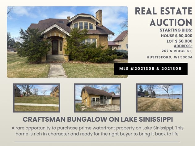 Image for N. Ridge St Hustisford - 2 Properties,  Lake Front Home and Vacant Lot