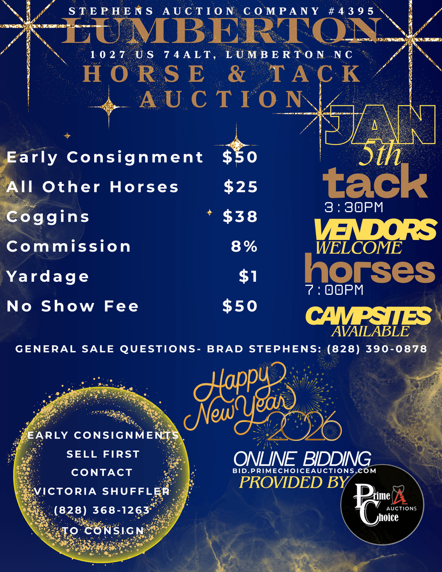 Image for Lumberton Horse and Tack Auction, January 2026
