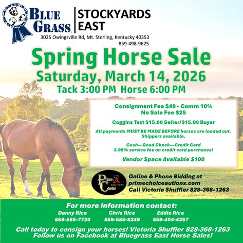 Image for Bluegrass East Spring Horse Sale 2026