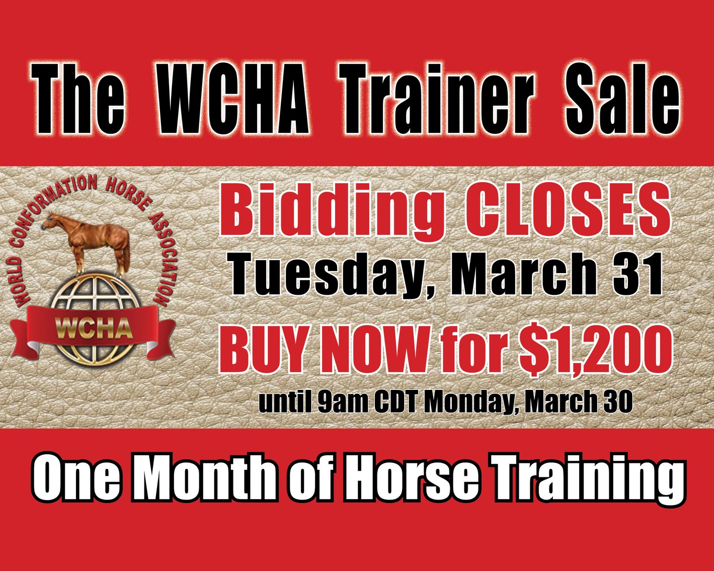 Image for 2026 WCHA Trainer Sale