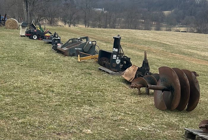 Image for Tractors, Quick Attach Implements, Skid Steer Attachment, 3 Point Implements, Landscaping Equipment, Mowers & More -- Virtual Auction