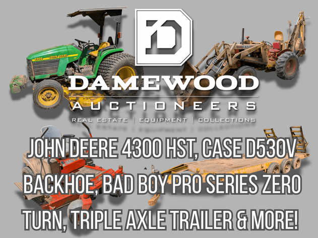 Image for From the Dorothy D. Poland Living Trust - John Deere 4300, Case D530 Backhoe, Bad Boy Zero Turn, Trailer & More! - Virtual Auction